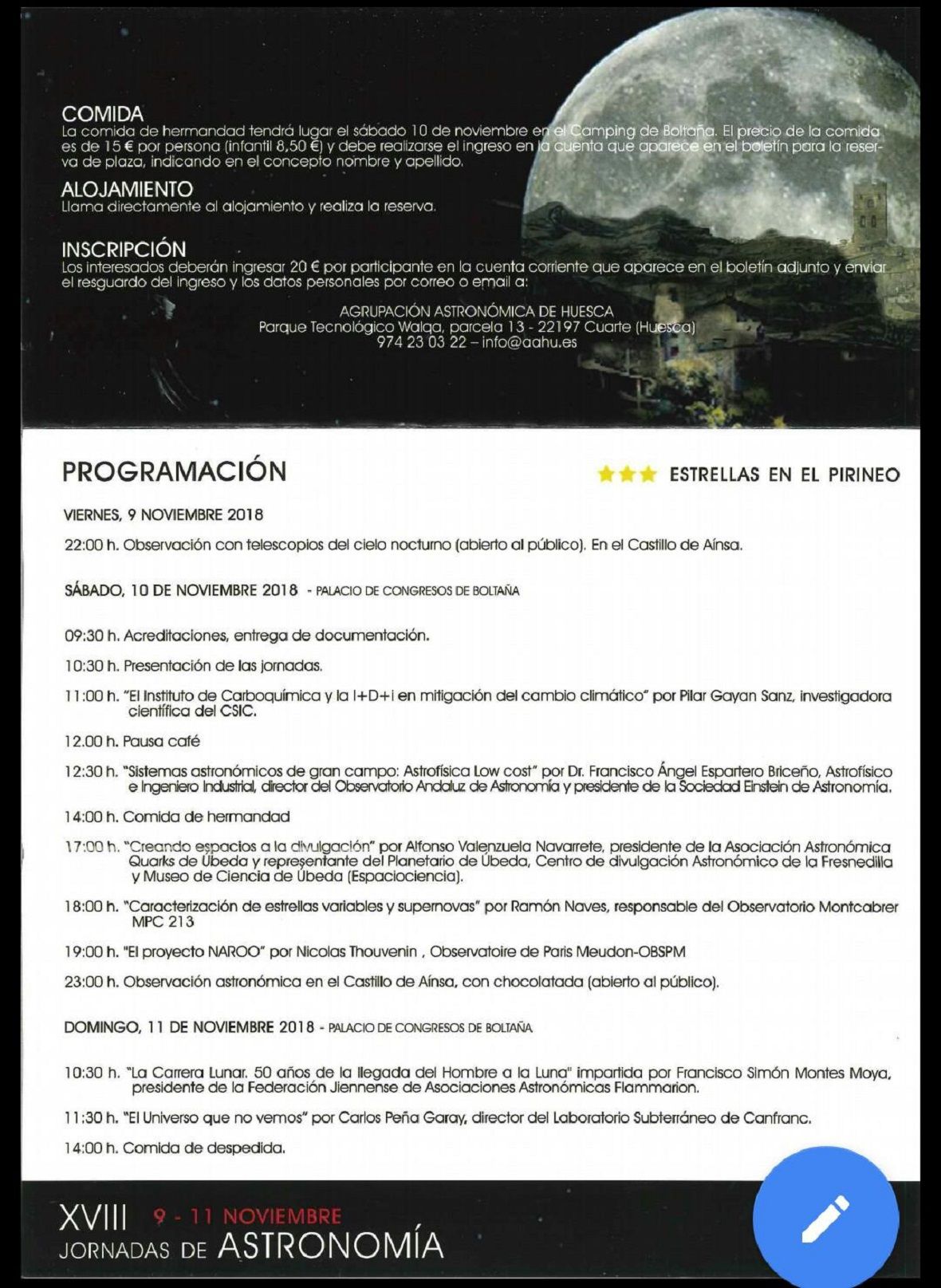 Programación Noviembre 2018