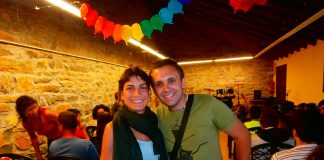 La directora Natalia Martín y el profesor de batería David Sánchez.