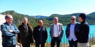 Javier Lambán en su visita a Ligüerre de Cinca. Foto: SobrarbeDigital.
