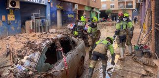 El operativo aragonés sigue trabajando en la labores de apoyo de Catarroja