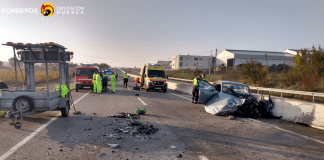 Tres heridos graves en una colisión frontal en la N-240 en Barbastro