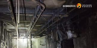 Evacuados los trabajadores del matadero de Fraga por un incendio